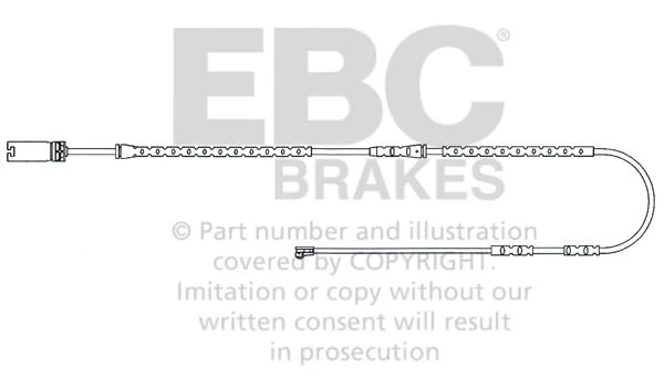 EFA135 Czujnik zużycia klocków hamulcowych EBC Brakes BMW 3 Series xDrive E90 325 3 Series xDrive E90 330 3 Series xDrive E90 335 3 Series xDrive E91 325 3 Series xDrive E91 330 3 Series xDr