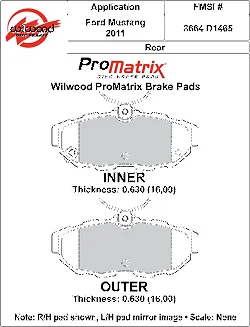 Klocki hamulcowe Wilwood 150-D1465K PM ProMatrix D1465 Street Performance Racing Pads .63