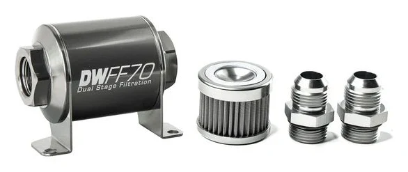 DeatschWerks In-Line Fuel Filter Kit -10AN 40 Micron 70mm