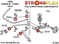 131138B: Tuleja wahacza przedniego poprzecznego Opel Corsa B