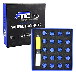 Kute nakrętki aluminiowe do kół FMIC.Pro M12x1.25 Niebieskie 20szt. stożkowe 7075-T6  - FP-NU-001-Blue