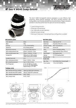 Zawór wastegate Turbosmart TS-0552-1012 WG40 GenV Compgate 40 14psi