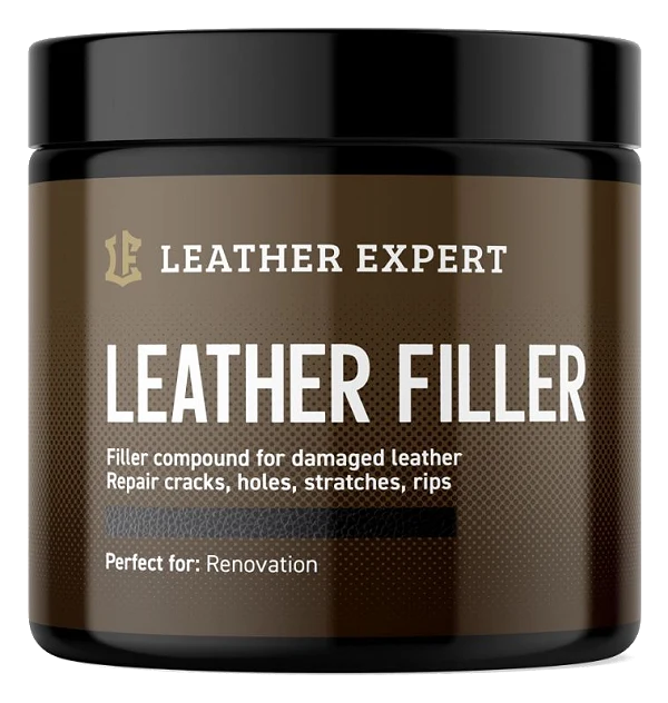Leather Expert Leather Filler Black czarna elastyczna szpachla do naprawy ubytków i pęknięć w skórze 250ml