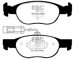 DP1059 Klocki hamulcowe ULTIMAX2 EBC Brakes Fiat Brava Bravo Marea Marea Weekend Lancia Dedra Delta