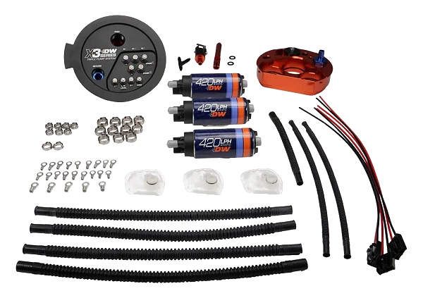 Fuel Pump Module X3 Series with Triple DW420 Pumps DeatschWerks for Toyota Supra A90 and BWM M3 / M4
