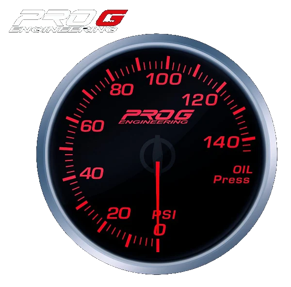 Wskaźnik Pro G Race Series RS, ciśnienia oleju PSI RED 52mm