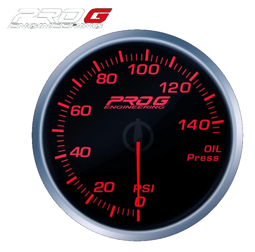 Wskaźnik Pro G Race Series RS, ciśnienia oleju PSI RED 52mm