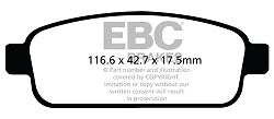 DP42066R Klocki hamulcowe YELLOWSTUFF EBC Brakes Chevrolet Cruze J300 Orlando Trax Opel Astra J Astra J OPC Astra GTC J Astra GTC J OPC Cascada GTC J GTC J OPC Mokka Mokka X Zafira Tourer VA