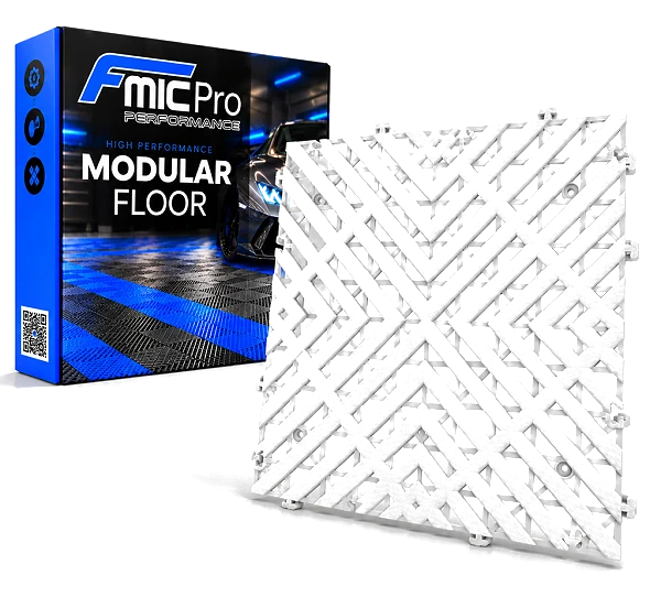 Podłoga modułowa panelowa FMIC.Pro do garażu warsztatu 40x40cm 30mm Biały
