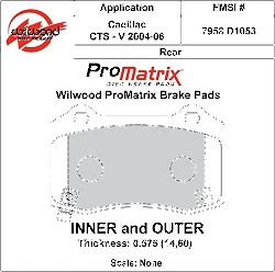 Klocki hamulcowe Wilwood 150-30-D1053K BP-30 D1053 High-Temperature Racing Pads .575
