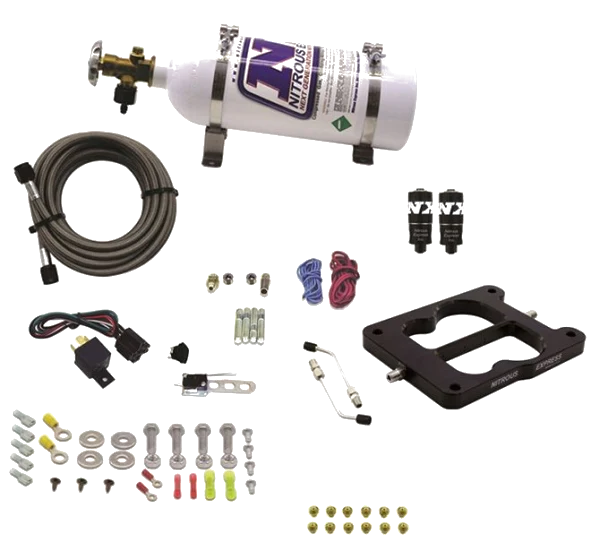 Q-Jet Holley Spreadbore Hitman Nitrous System 100-150-200Hp with 5Lb Bottle Nitrous Express NX 40080-05