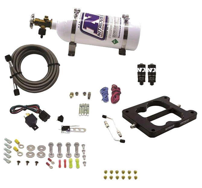 Q-Jet Holley Spreadbore Hitman Nitrous System 100-150-200Hp with 5Lb Bottle Nitrous Express NX 40080-05