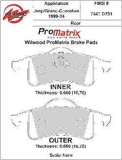 Klocki hamulcowe Wilwood 150-D0791K PM ProMatrix D791 Street Performance Racing Pads .66