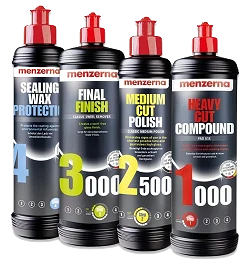 MENZERNA Zestaw Past Polerskich 1000 2500 3000 + Wosk Sealing Wax Protection Korekta i Ochrona Lakieru 4x250ml