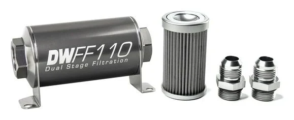 DeatschWerks In-Line Fuel Filter -10AN 40 Micron 110mm