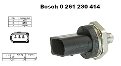 Czujnik ciśnienia BOSCH 0 261 230 414 z wtyczką Ecumaster