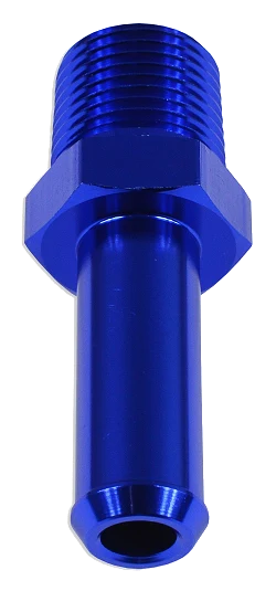 Nypel adapter aluminiowy 1/4" NPT na króciec 9-10mm (3/8) push-on niebieski