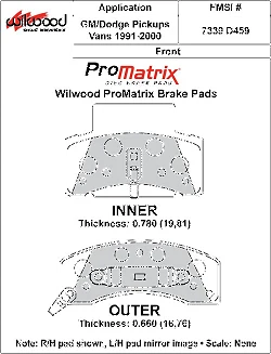 Klocki hamulcowe Wilwood 150-D0459K PM ProMatrix D459 Street Performance Racing Pads .78