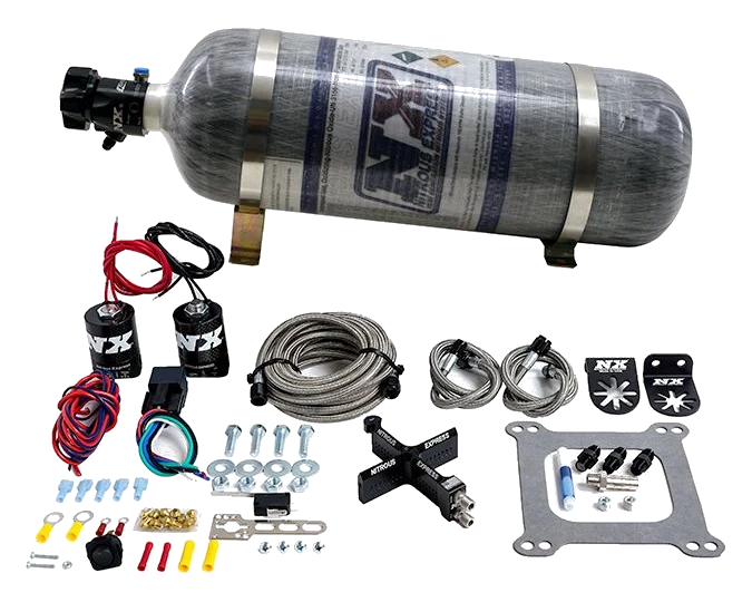 4150 Covert Crossbar Plate System Pro-Power 100-500Hp with 12Lb Carbon Bottle Nitrous Express NX 63541-12