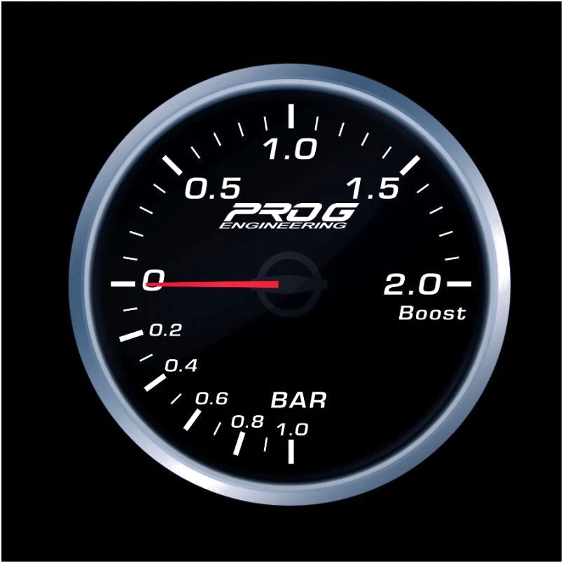 Wskaźnik Pro G Race Series 2 RS, doładowania Boost 2 Bar WHITE 52mm