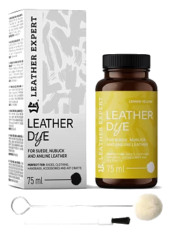 Leather Expert Leather Dye farba do zamszu nubuku aniliny - Lemon Yellow cytrynowy żółty 75ml