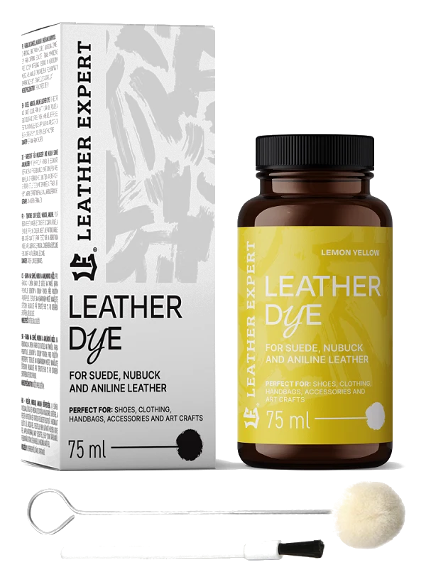 Leather Expert Leather Dye farba do zamszu nubuku aniliny - Lemon Yellow cytrynowy żółty 75ml