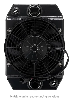 Mishimoto MMRAD-UNI-DRG Universal 9in Drag Race Performance Aluminum Radiator Black
