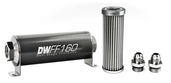 DeatschWerks In-Line Fuel Filter Kit -8AN 5 Micron 160mm