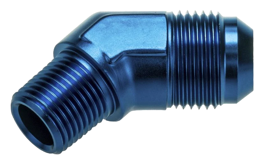 AN12 - 3/4 NPT 45' Nypel adapter męsko-męski JIC - NPT Niebieski