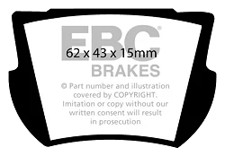 DP145 Klocki hamulcowe ULTIMAX2 EBC Brakes Austin HEALEY Sprite BERKELEY Bandit INNOCENTI 950 Sport TURNER 950 Sports Mark 2 DIVA Valkyr Lotus Elan S1 Elan S2 Elan S3 Elan S4 Elan Sprint Ela