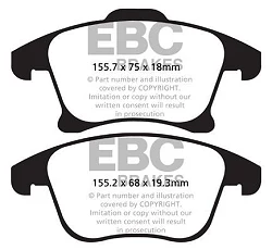 DP42159R Klocki hamulcowe YELLOWSTUFF EBC Brakes Ford Galaxy Mk3 Mondeo Saloon Mk5 Mondeo Hatchback Mk5 Mondeo Estate Mk5 Ford Fusion SMax Mk2