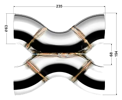 Spawany X-Pipe FMIC.Pro 63mm stal nierdzewna 304