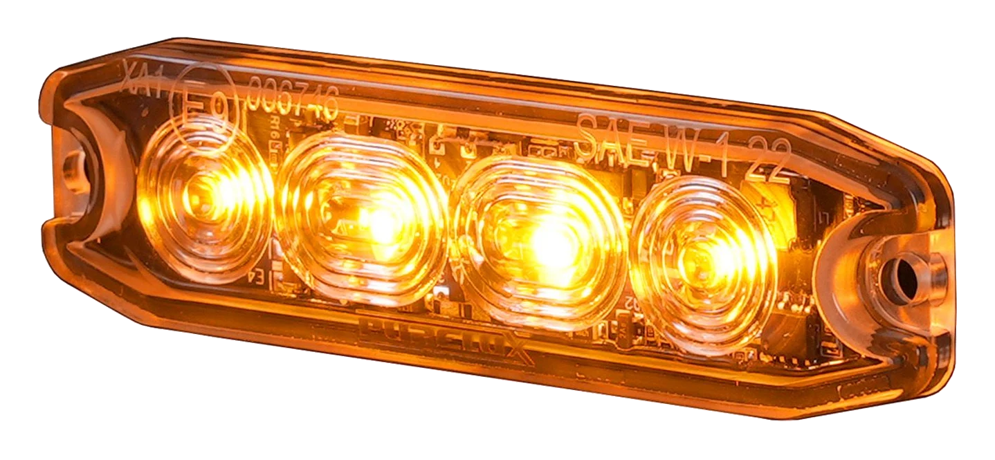 Lampa Ostrzegawcza Kogut LED Purelux Strobe Ultra Slim 12V 24V 96mm 8W