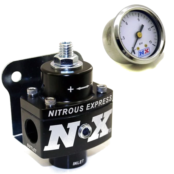 NX Billet Fuel Pressure Regulator without Bypass with Fuel Pressure Gauge Nitrous Express NX 15952