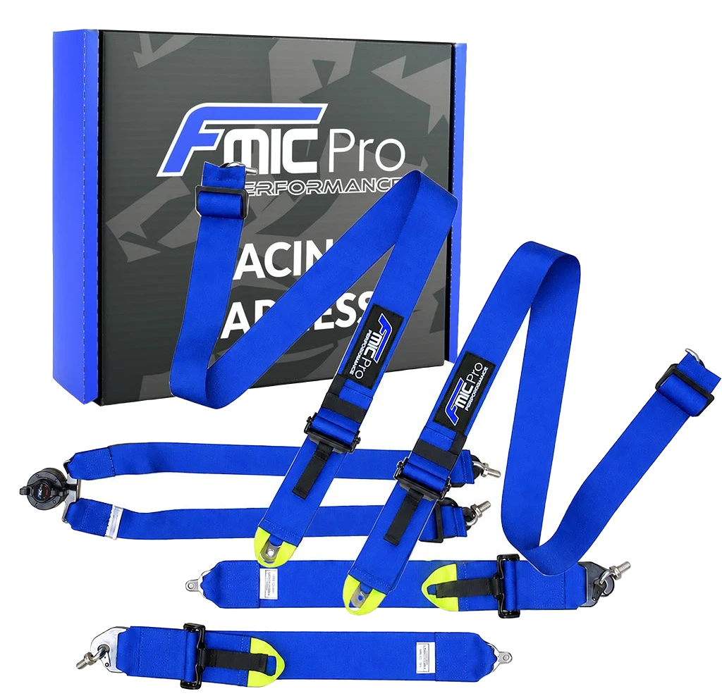 Pasy sportowe FMIC.Pro FIA 2031 8853-2016 6-punktowe 3"x 3" Niebieskie