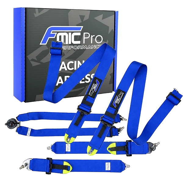 Pasy sportowe FMIC.Pro FIA 2031 8853-2016 6-punktowe 3"x 3" Niebieskie
