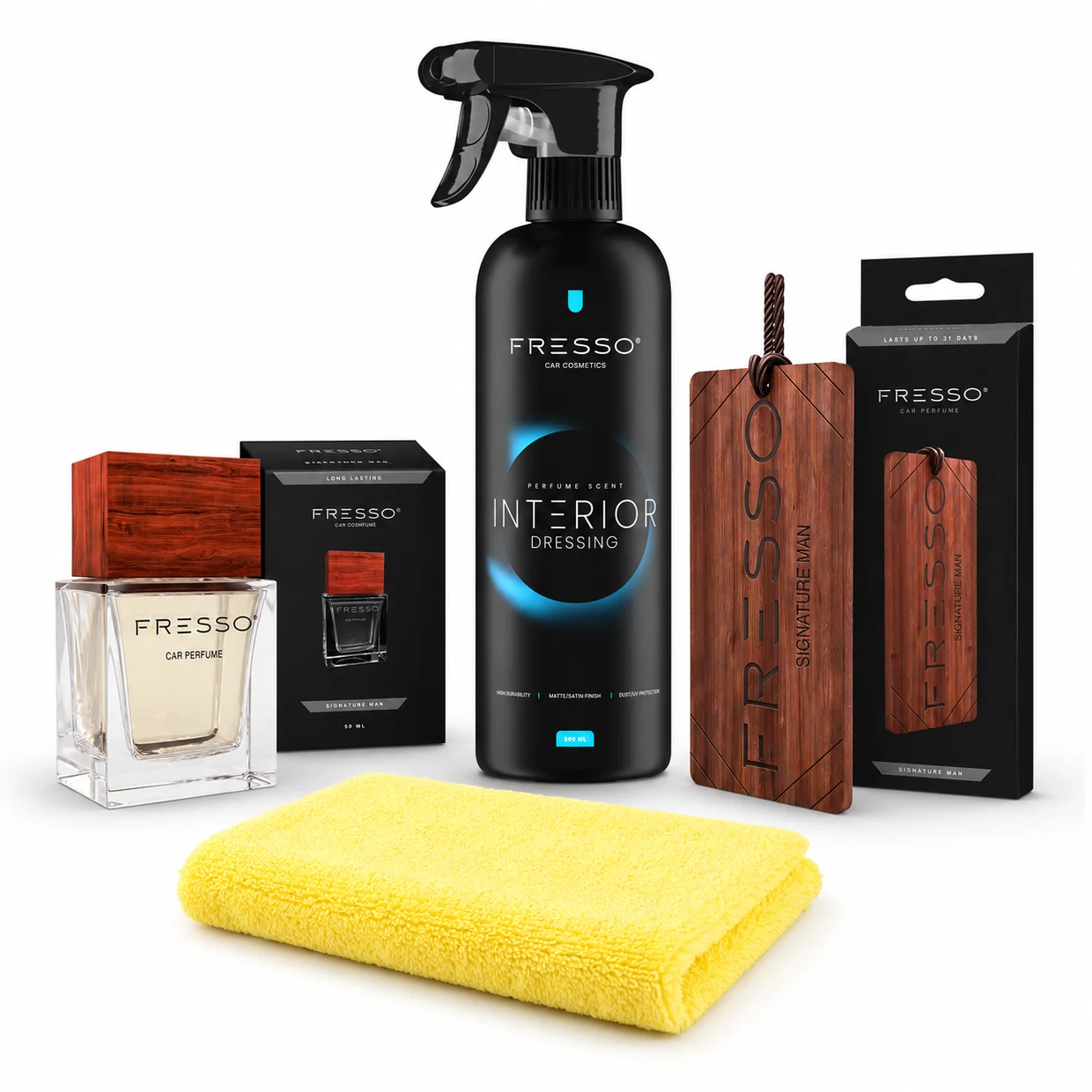 FMIC.Pro x FRESSO Interior Fresh Kit - dressing mikrofibra i zapach Signature Man