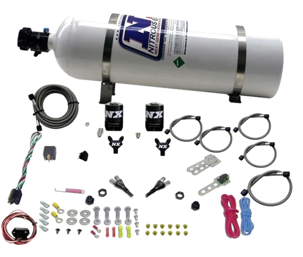 Dual Nozzle (35-150Hp) with 15Lb Bottle for Nissan / Infiniti Nitrous Express NX 20716-15