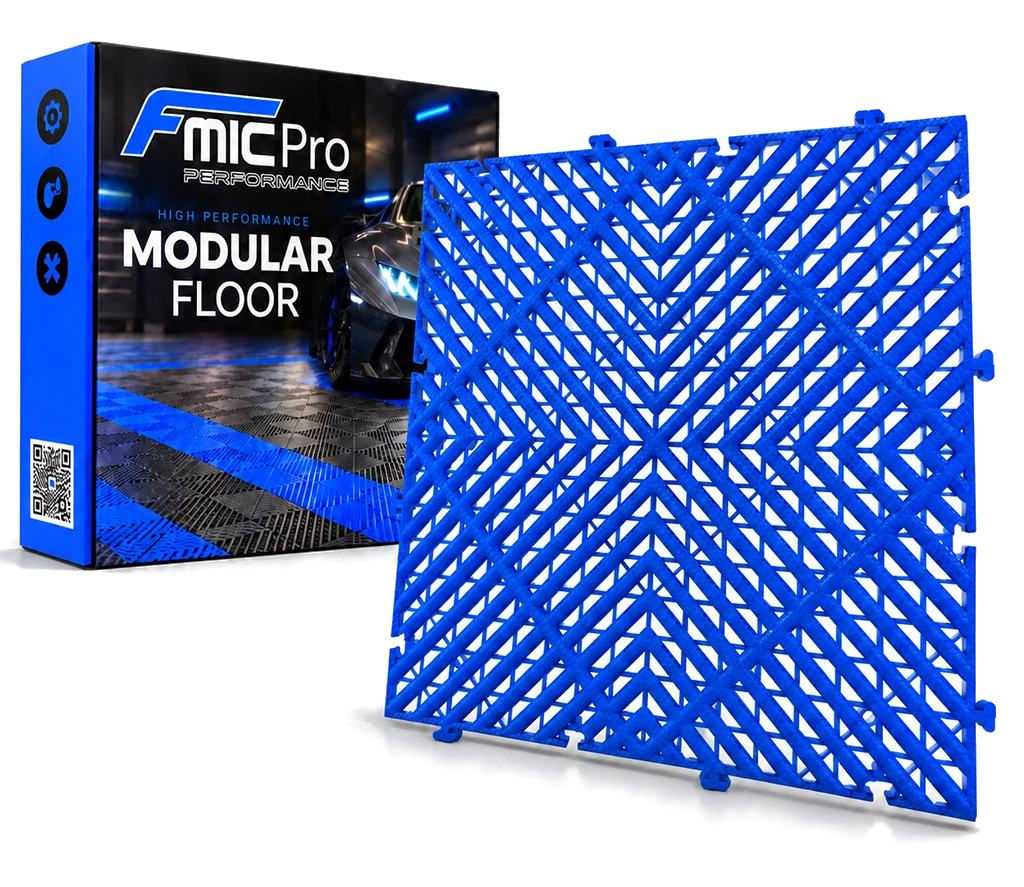 Podłoga modułowa panelowa FMIC.Pro do garażu warsztatu 40x40cm 20mm Niebieski