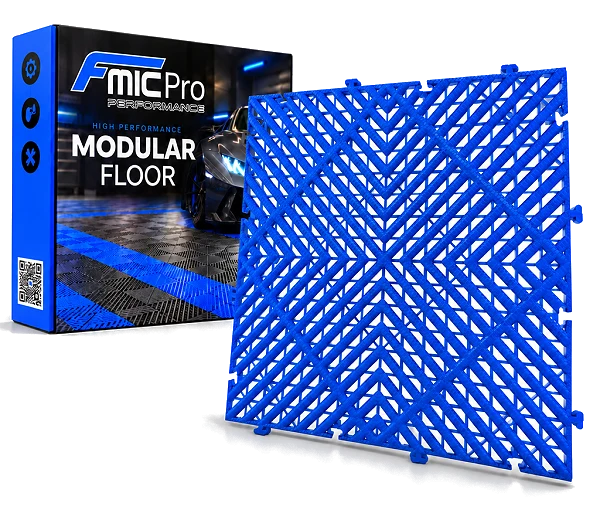 Podłoga modułowa panelowa FMIC.Pro do garażu warsztatu 40x40cm 20mm Niebieski