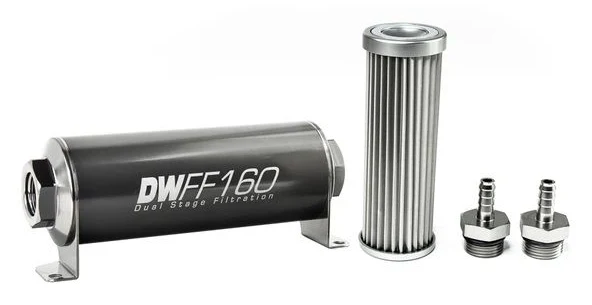 DeatschWerks In-Line Fuel Filter Kit 5/16IN 5 Micron 160mm