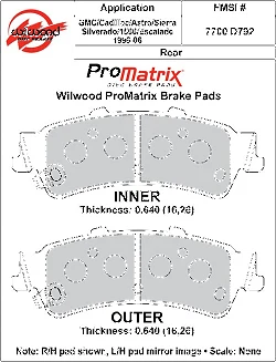 Klocki hamulcowe Wilwood 150-D0792K PM ProMatrix D792 Street Performance Racing Pads .64