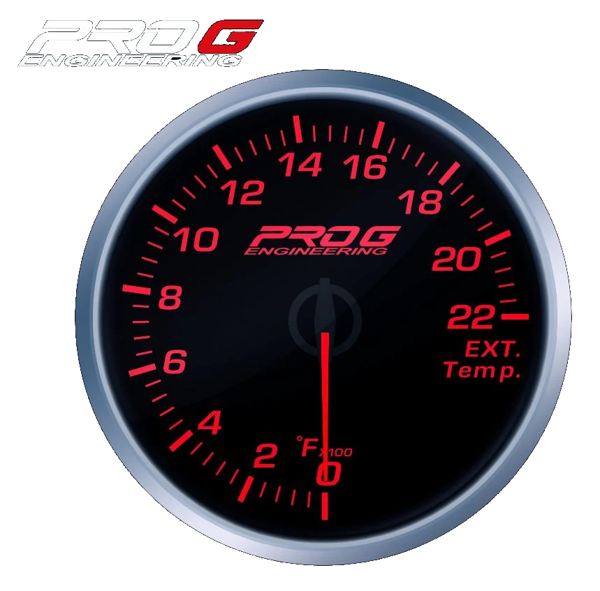 Wskaźnik Pro G Race Series RS, temperatury spalin EGT °F RED 52mm