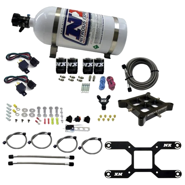 4150 Billet Crossbar Plate System Dual Stage 100-1000Hp with 10Lb Bottle Nitrous Express NX 66042-10
