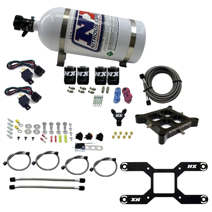 4150 Billet Crossbar Plate System Dual Stage 100-1000Hp with 10Lb Bottle Nitrous Express NX 66042-10