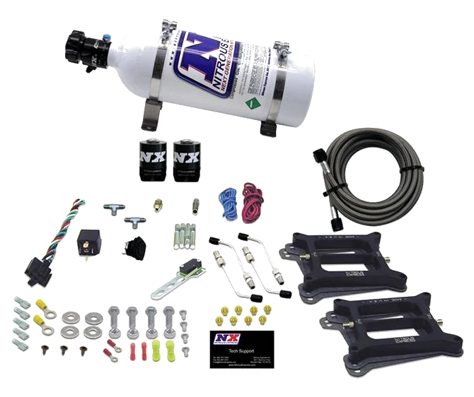 Dual 4150 Conventional Plate System Alcohol Stage 6 50-300Hp with 5Lb Bottle Nitrous Express NX 30245-05