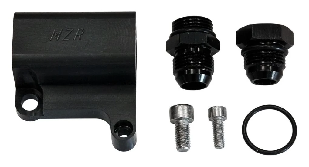 Adapter podwójnego spływu z głowicy MZR Garage Nissan Skyline Stagea RB20 RB25 RB26