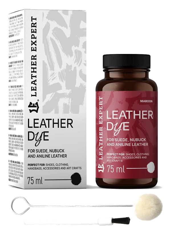Leather Expert Leather Dye farba do zamszu nubuku aniliny - Maroon bordowy 75ml