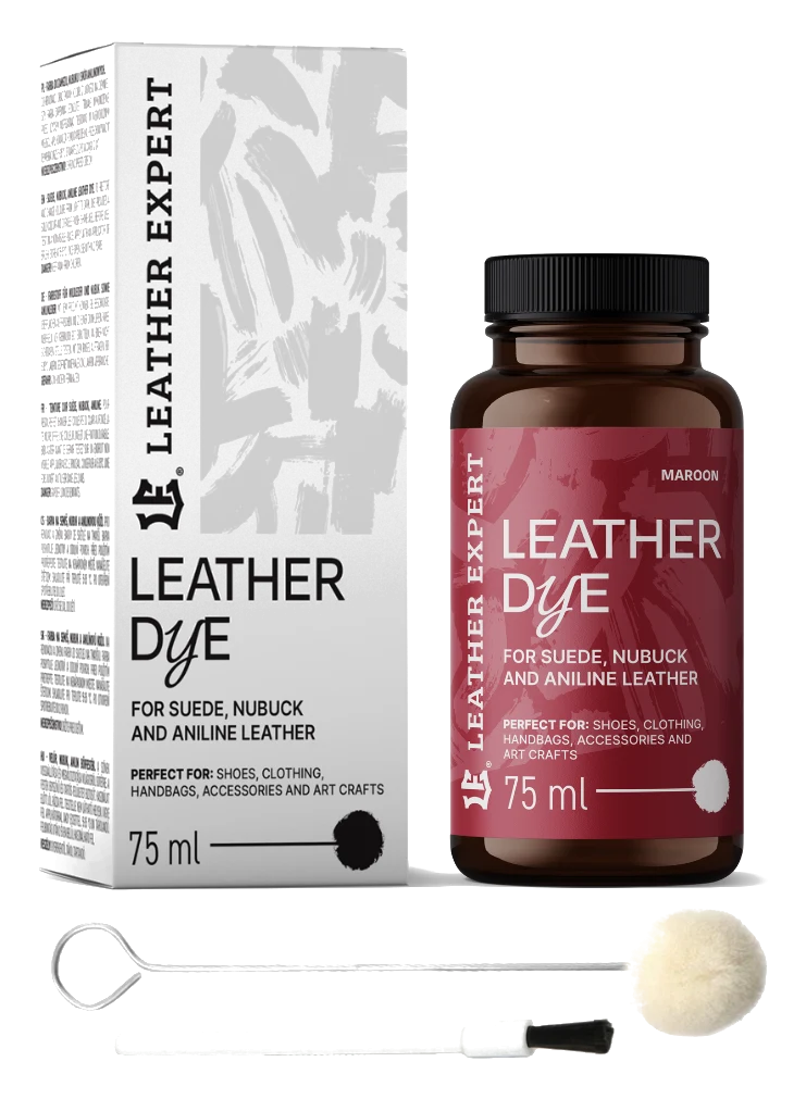 Leather Expert Leather Dye farba do zamszu nubuku aniliny - Maroon bordowy 75ml