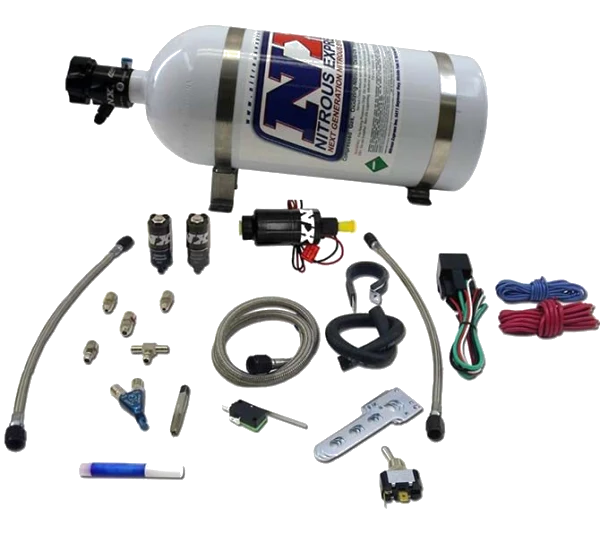 Side By Side Piranha Nozzle Nitrous System with 5Lb Bottle Nitrous Express NX 60014P